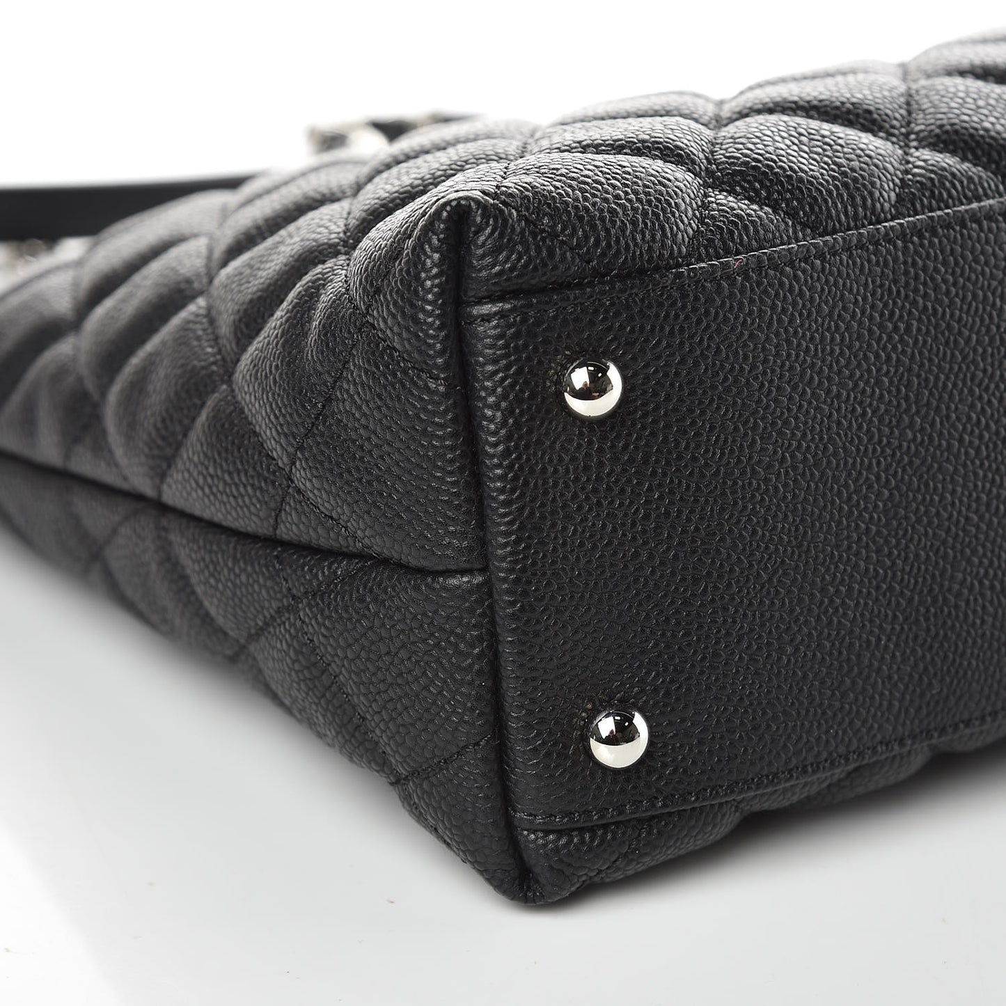 Caviar Quilted CC Shopping Tote Black