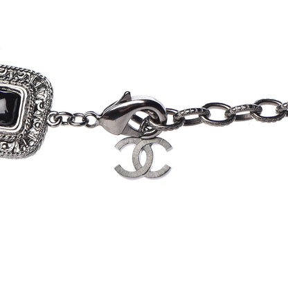 Chanel Gripoix CC Long Multistrand Necklace Ruthenium Black 5 of 5