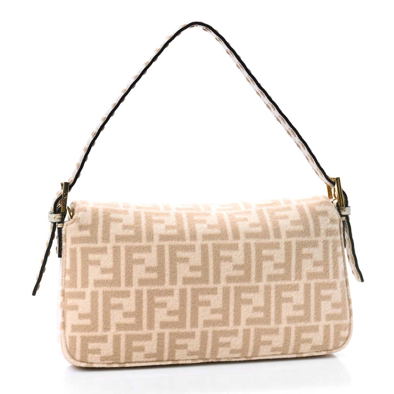 Fendi Wool Cuoio Romano Selleria FF 1974 Baguette 1997 Beige Cammello Camelia 3 of 8