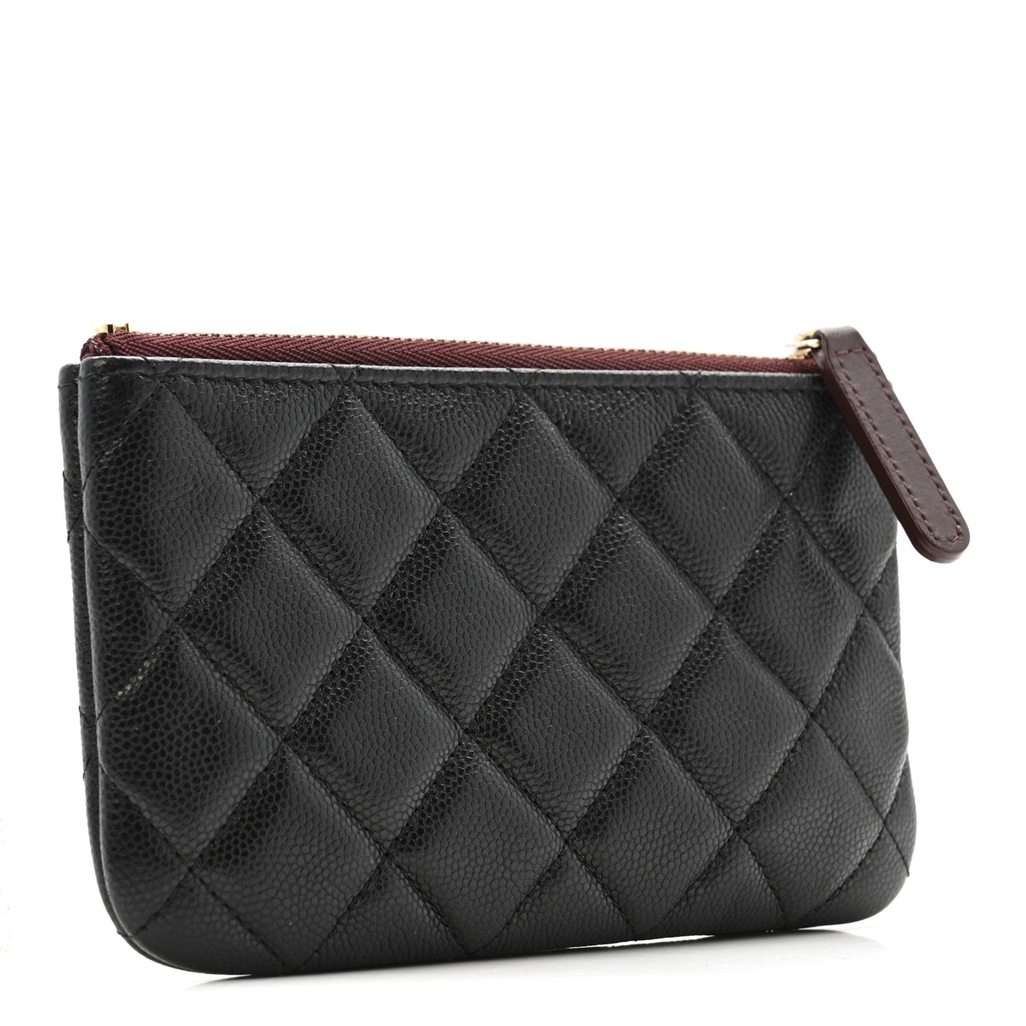 Caviar Quilted Small Cosmetic Case Black