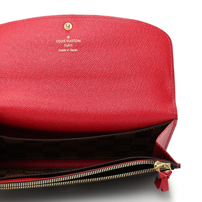 Louis Vuitton Damier Ebene Emilie Wallet Red 5 of 8