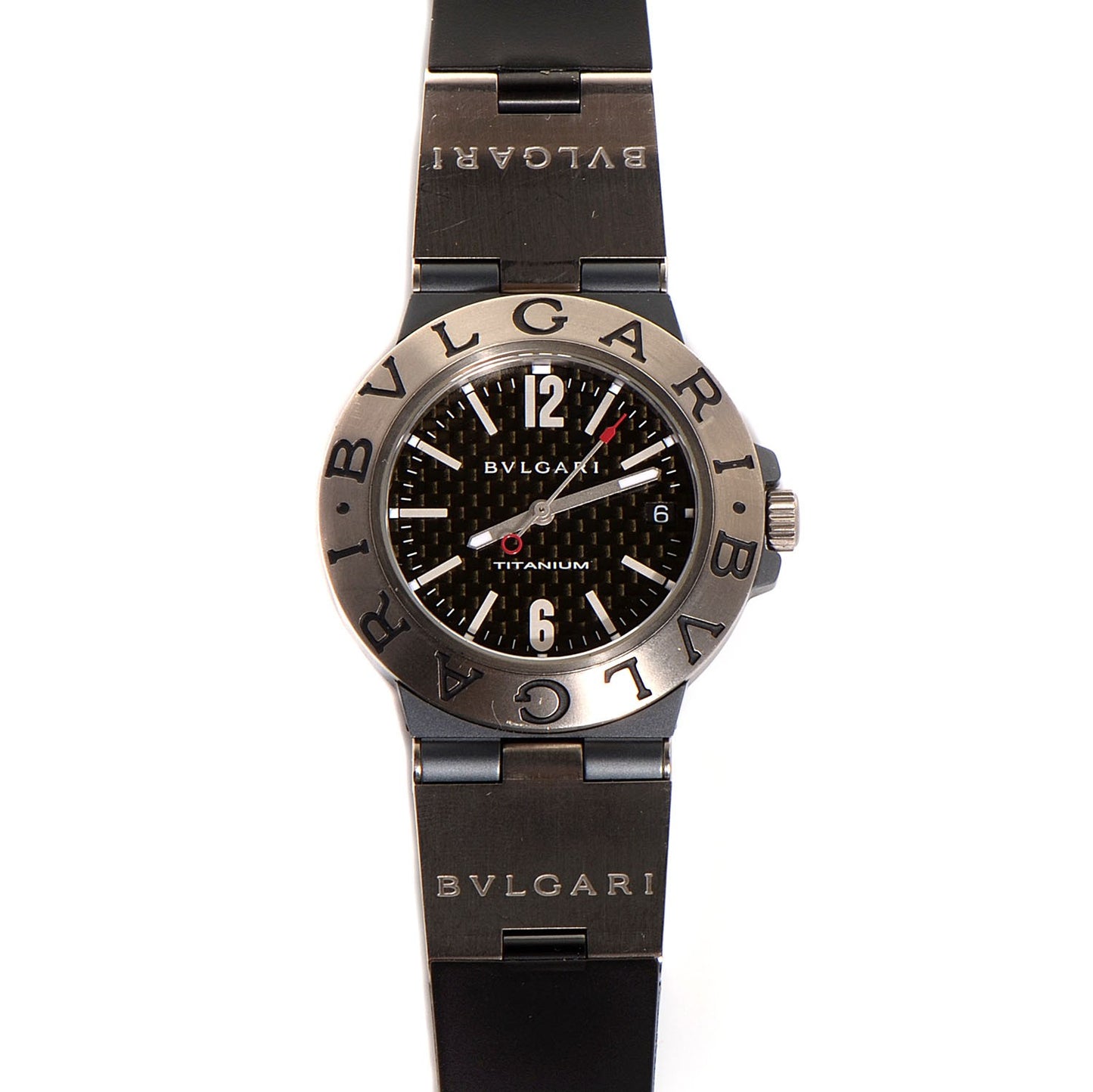 Titanium Rubber 38mm Diagono Automatic Watch Black