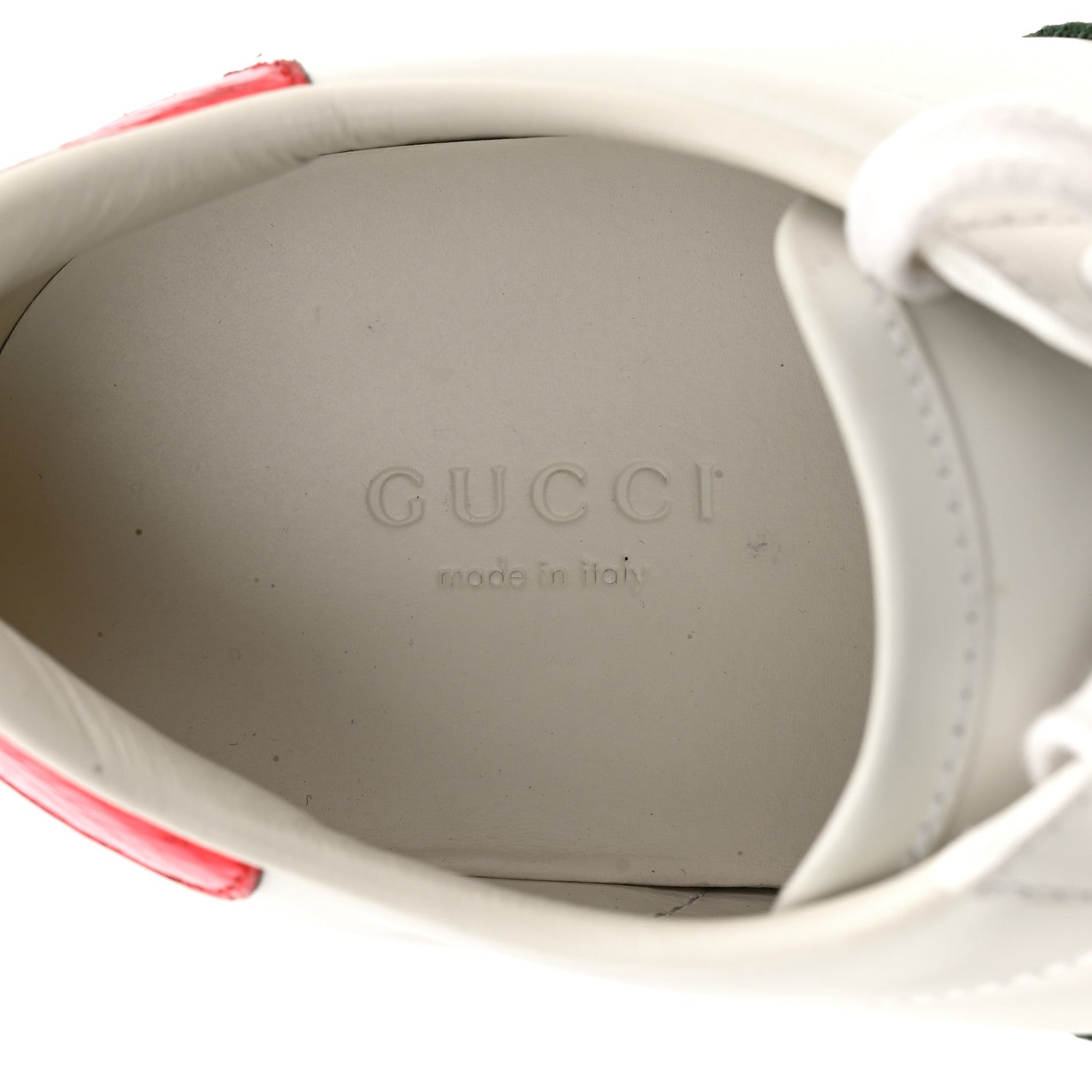 Gucci Calfskin Ayers Bee Embroidered Womens Ace Sneakers 35 White Green 7 of 12