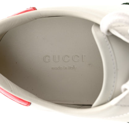 Gucci Calfskin Ayers Bee Embroidered Womens Ace Sneakers 35 White Green 7 of 12
