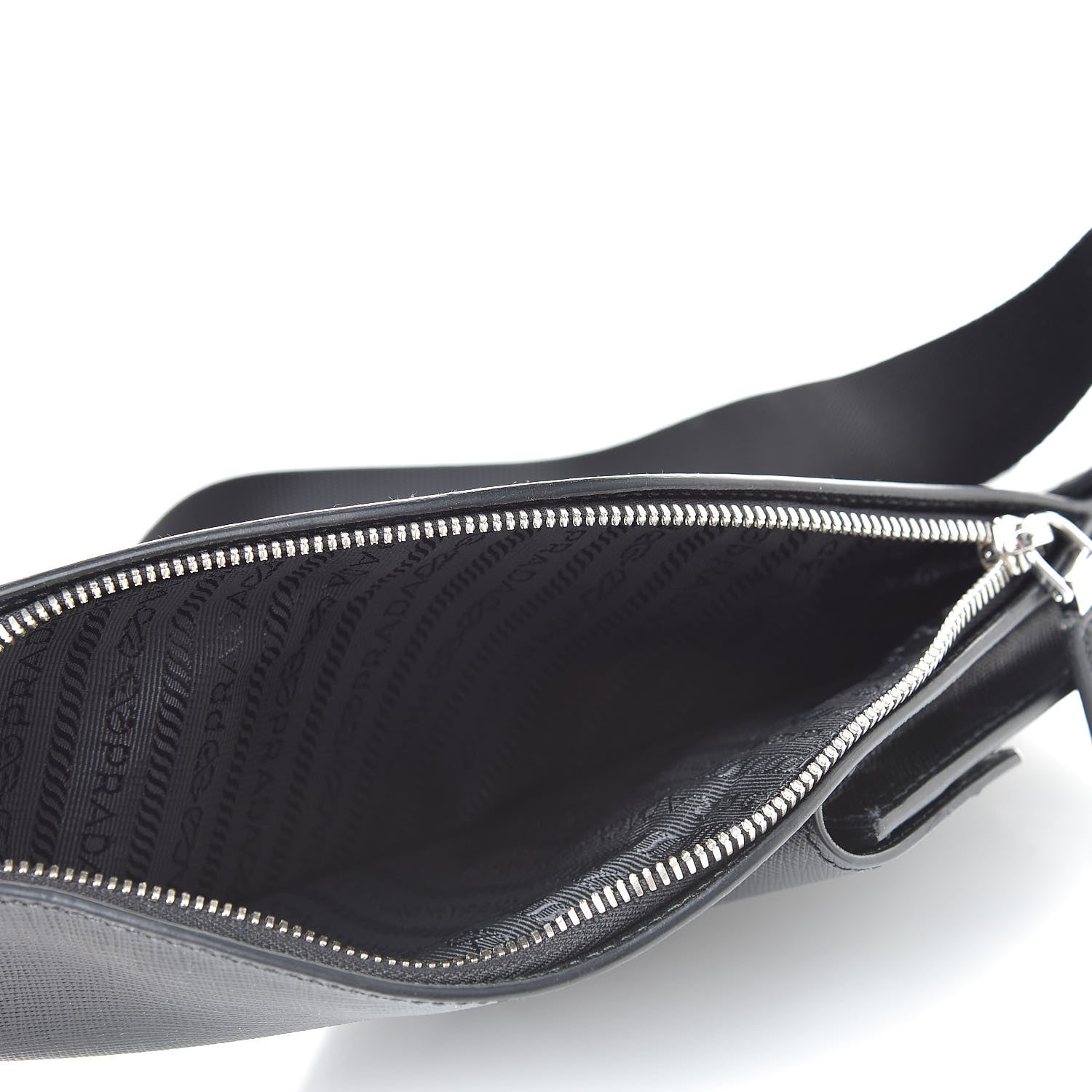 Prada Saffiano City Calfskin Travel Crossbody Bag Black 6 of 11