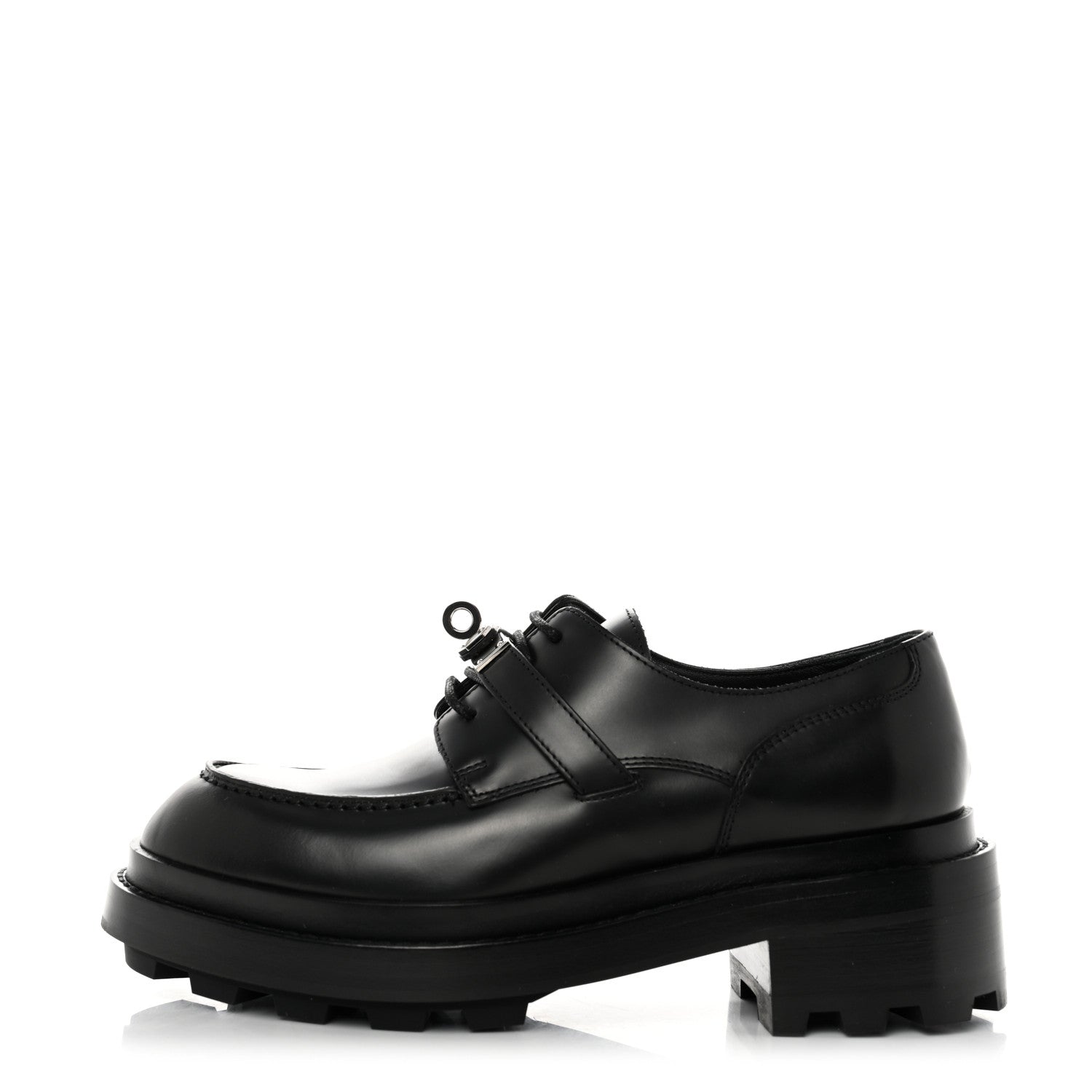 Hermes Glossed Calfskin First Oxford 35.5 Black 1 of 9