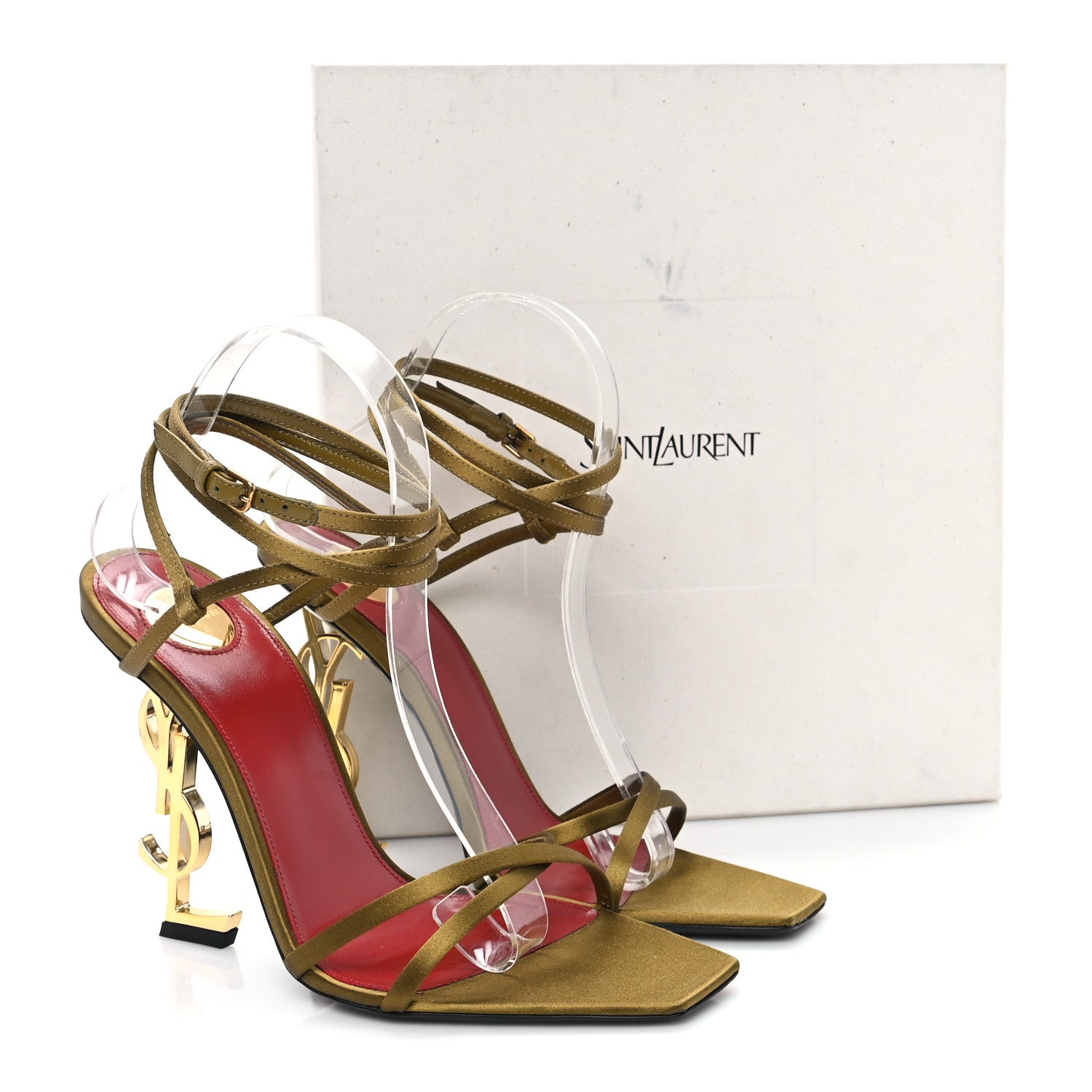 Saint Laurent Crepe Satin Opyum 110 Sandals 39 Cuba Gold 9 of 9