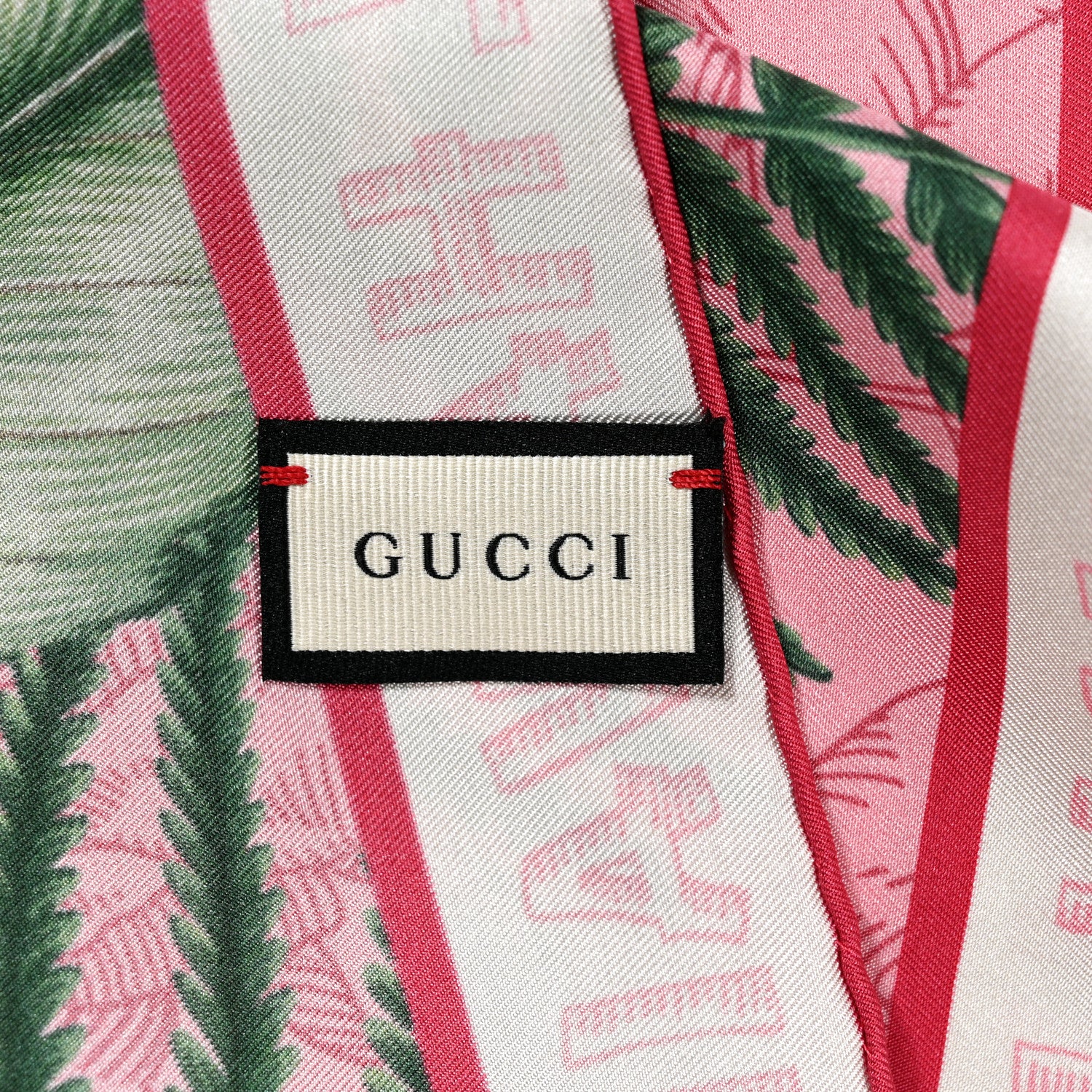 Gucci Silk Twill Dream Hawaiian Square Scarf Roseate 4 of 4