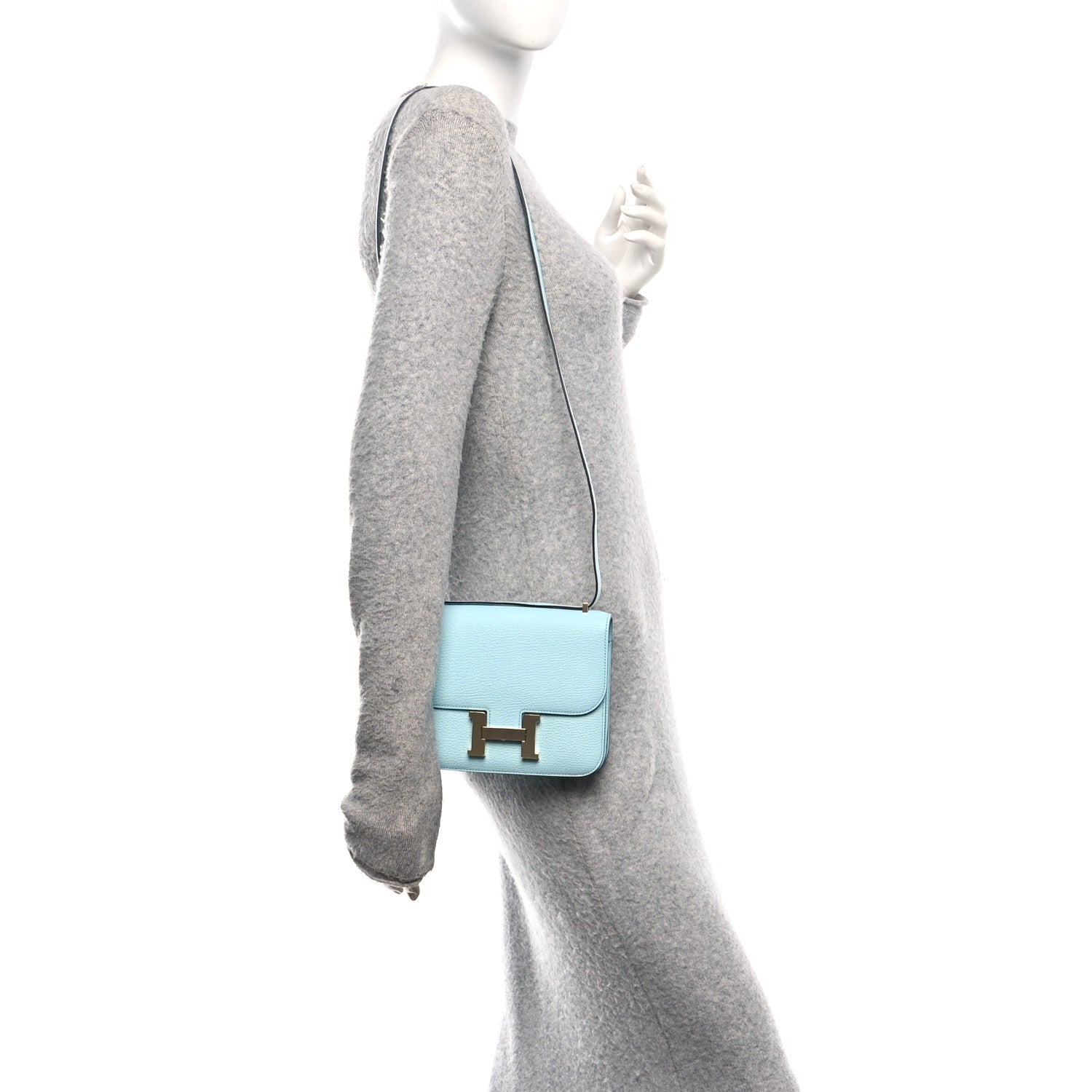 Hermes Chevre Mysore Constance 18 Bleu Zephyr 2 of 11