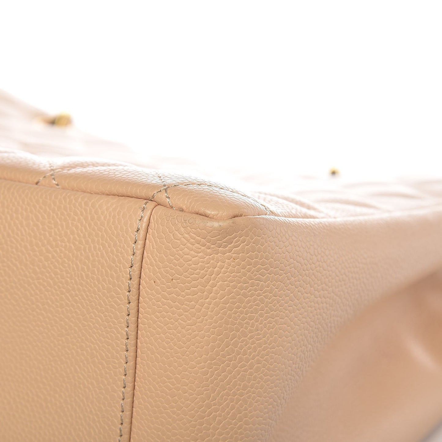 Caviar Quilted Grand Shopping Tote GST Beige Clair