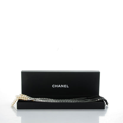 Chanel Graduated Ombre Pearl Multi Strand CC Necklace 6 of 6