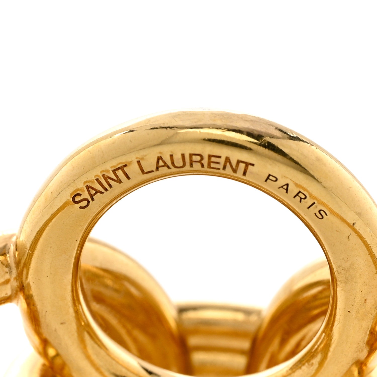 Saint Laurent Brass Oversized Knot Bracelet Gold 4 of 4