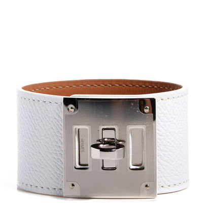 Hermes Epsom Kelly Dog Bracelet White 1 of 7