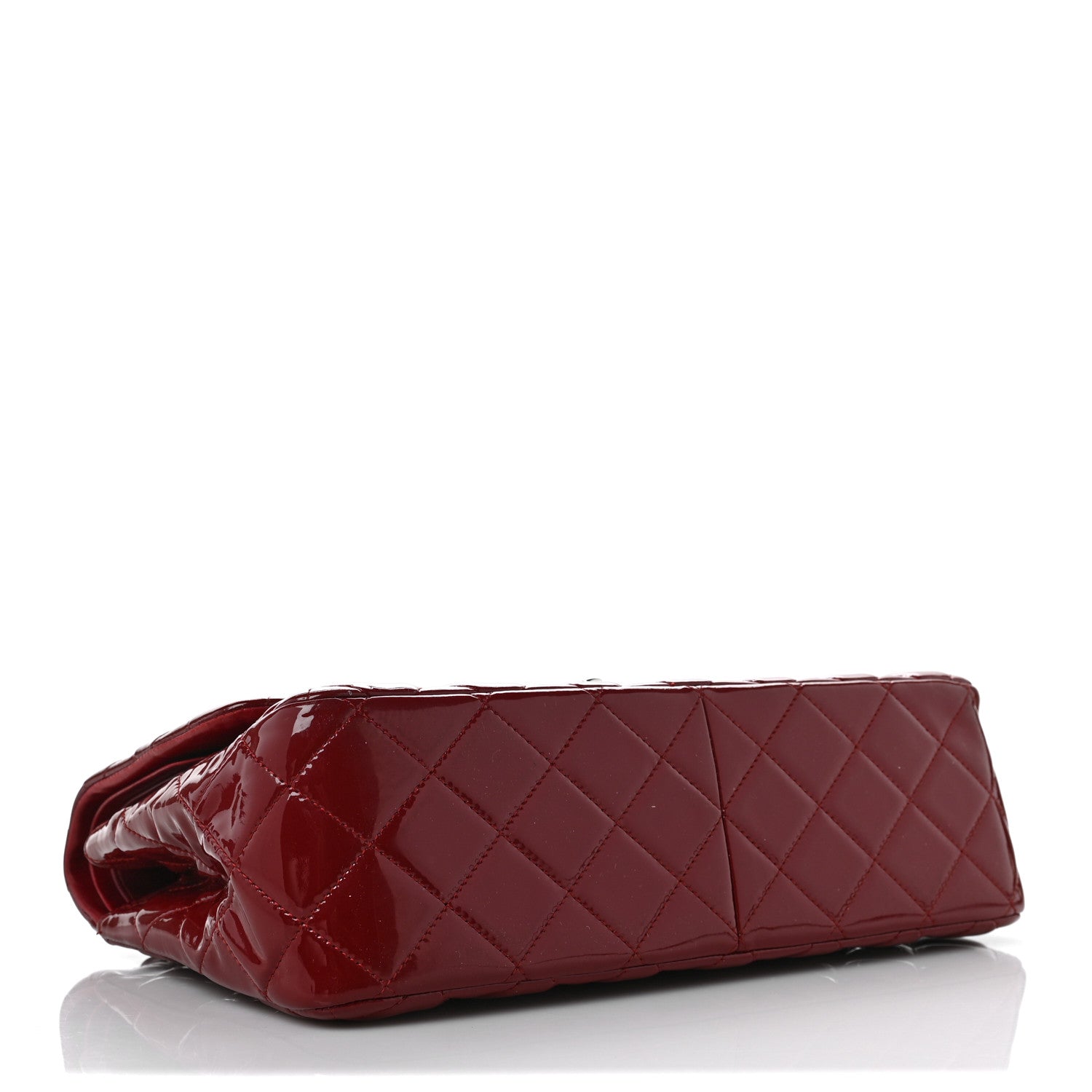 Chanel Patent Quilted Jumbo Double Flap Dark Red 3 of 11