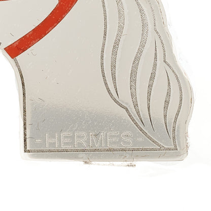 Hermes Palladium Lacquered Quadrige Twilly Scarf Ring Orange 4 of 5