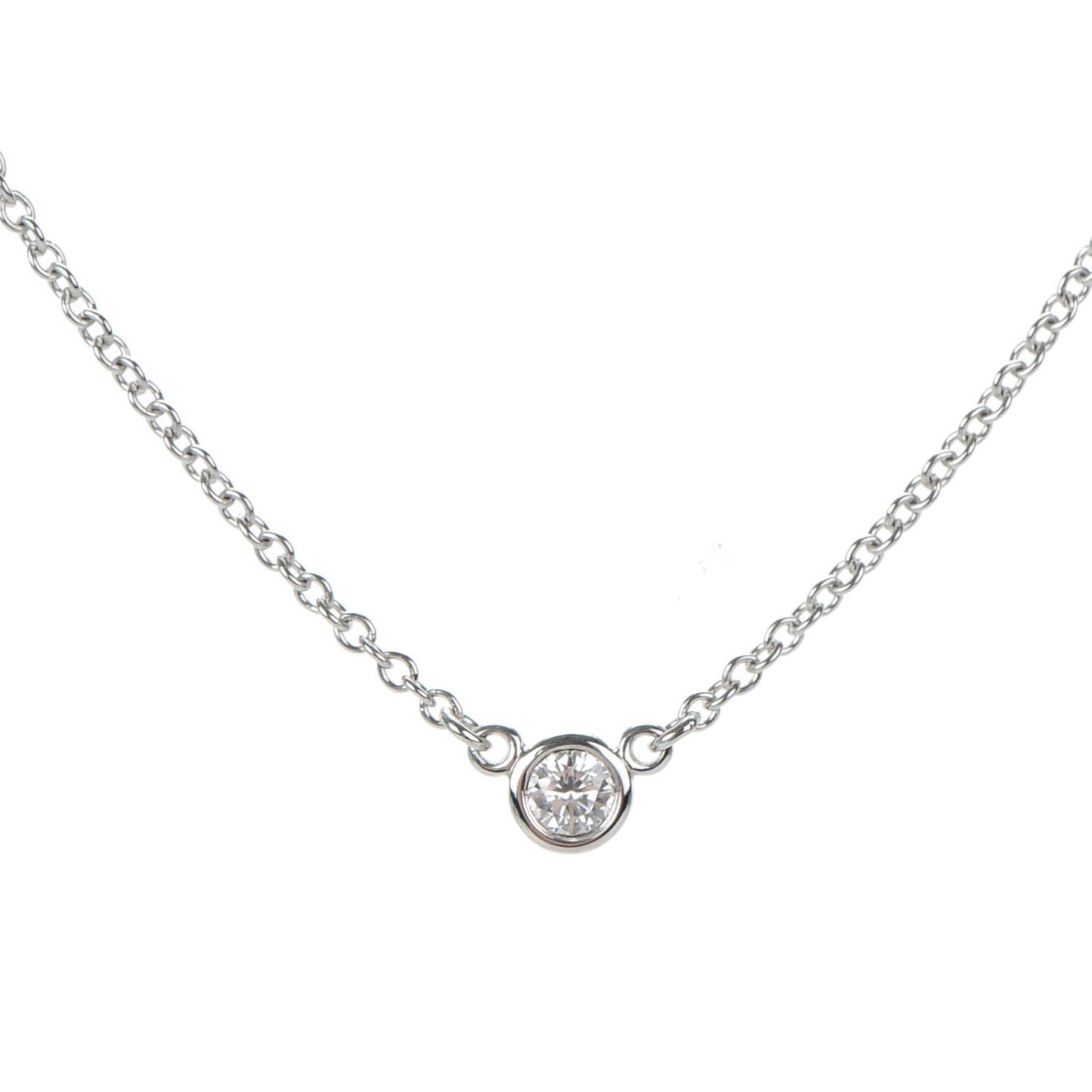 Sterling Silver Diamond .07ct Elsa Peretti Diamonds by the Yard Pendant Necklace