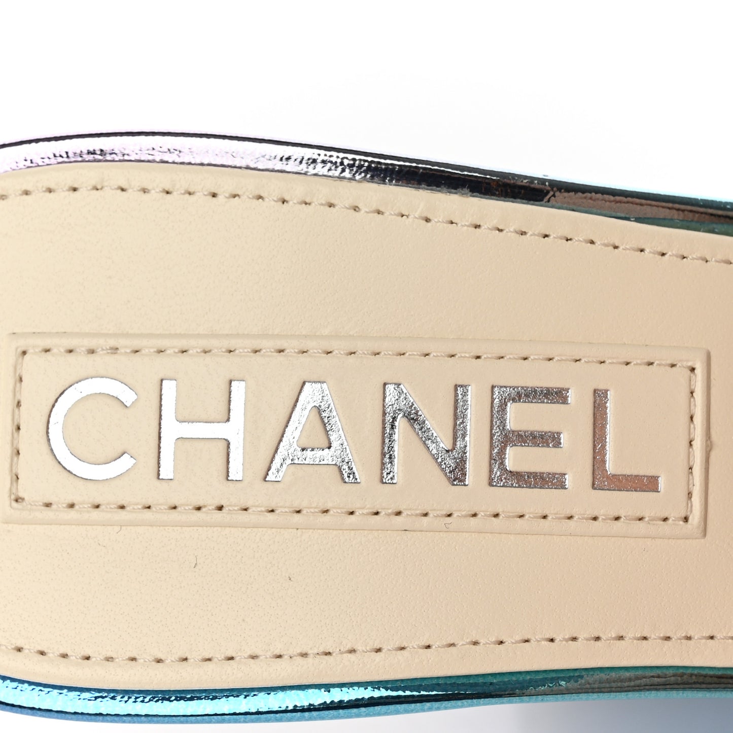 Laminated Calfskin Wedge Mules 39 Blue Purple