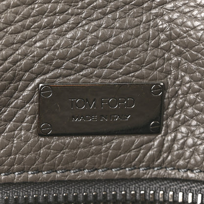 Tom Ford Pebbled Calfskin Alix Zip + Padlock Crossbody Grey 6 of 14