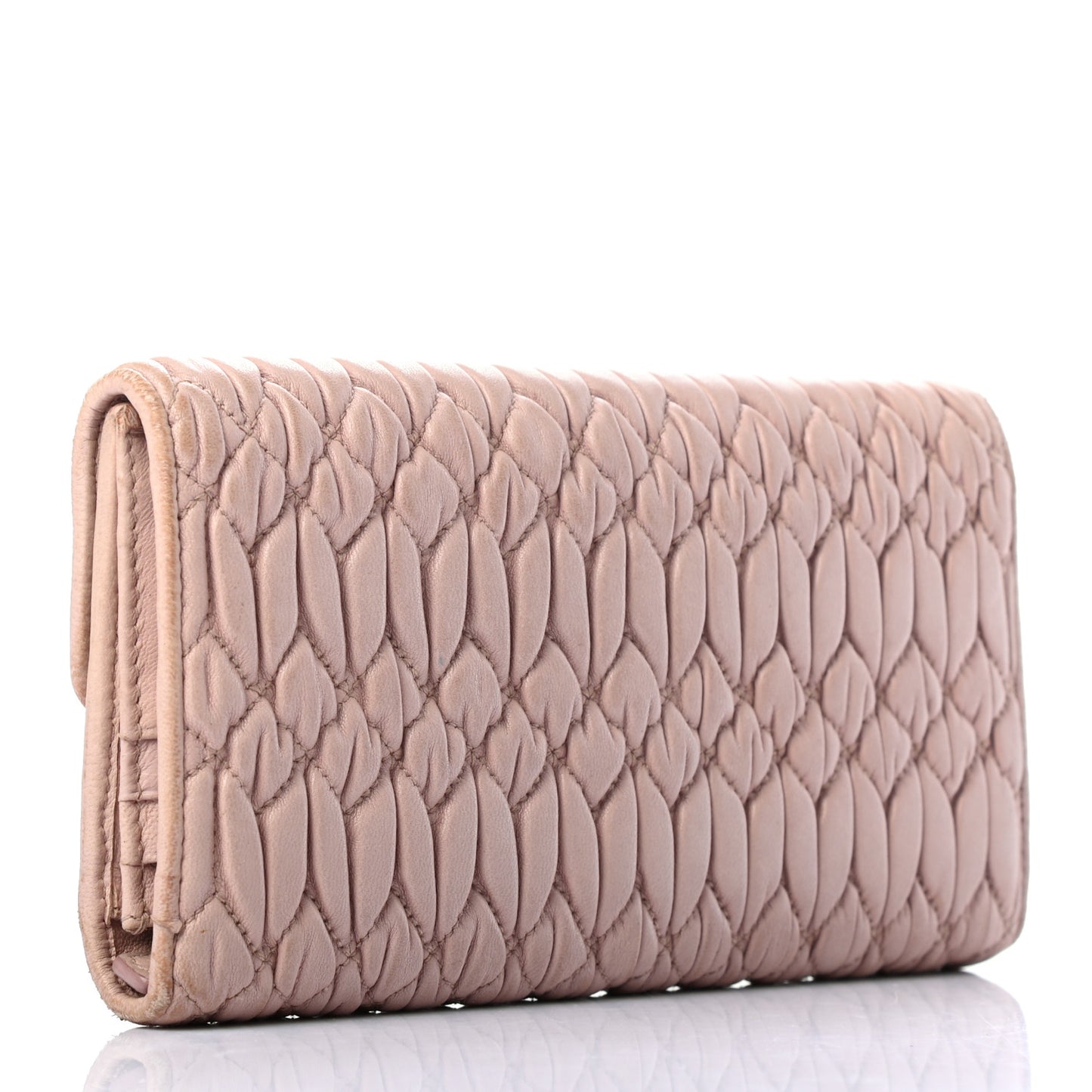 Nappa Matelasse Flap Wallet Cammeo
