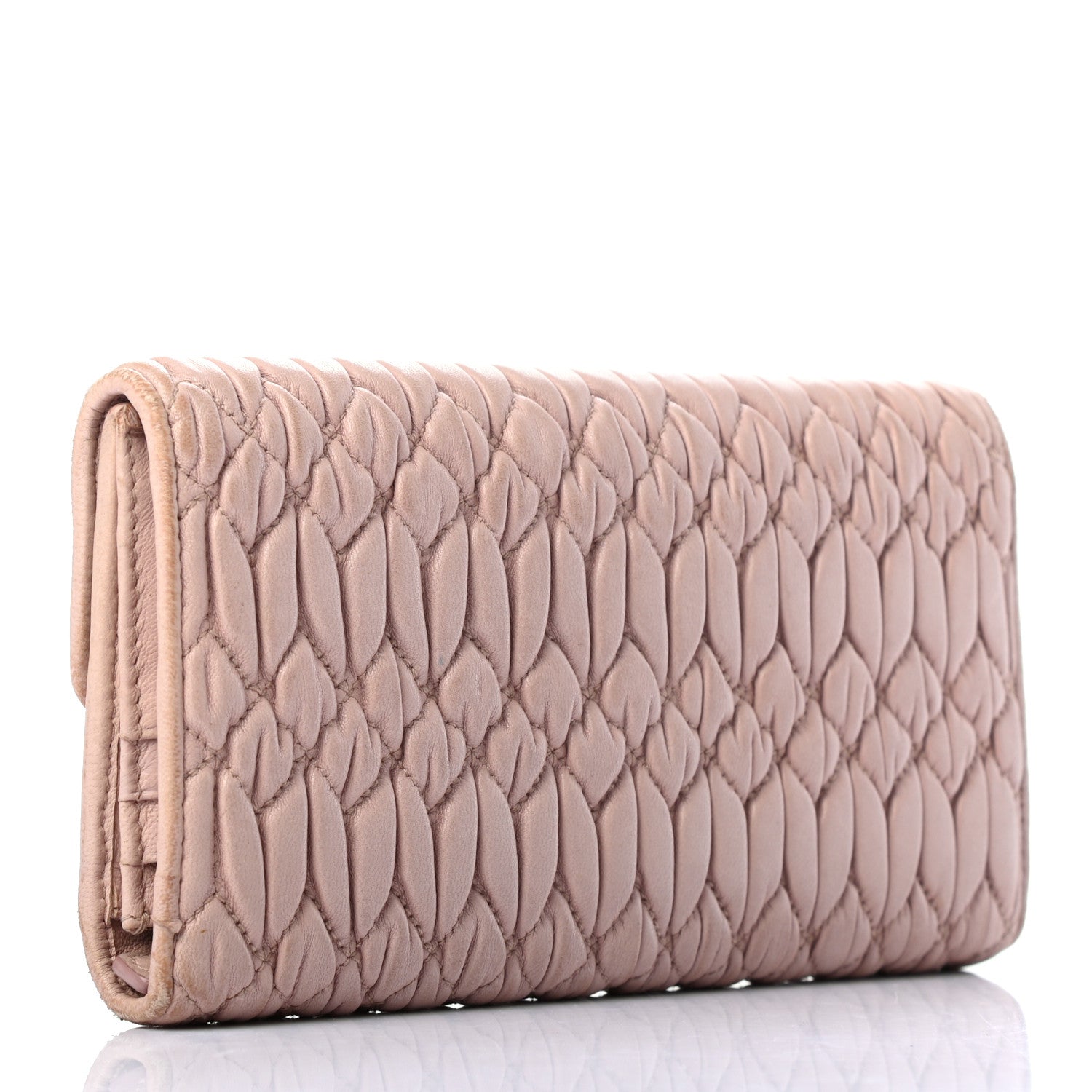 Miu Miu Nappa Matelasse Flap Wallet Cammeo 3 of 10