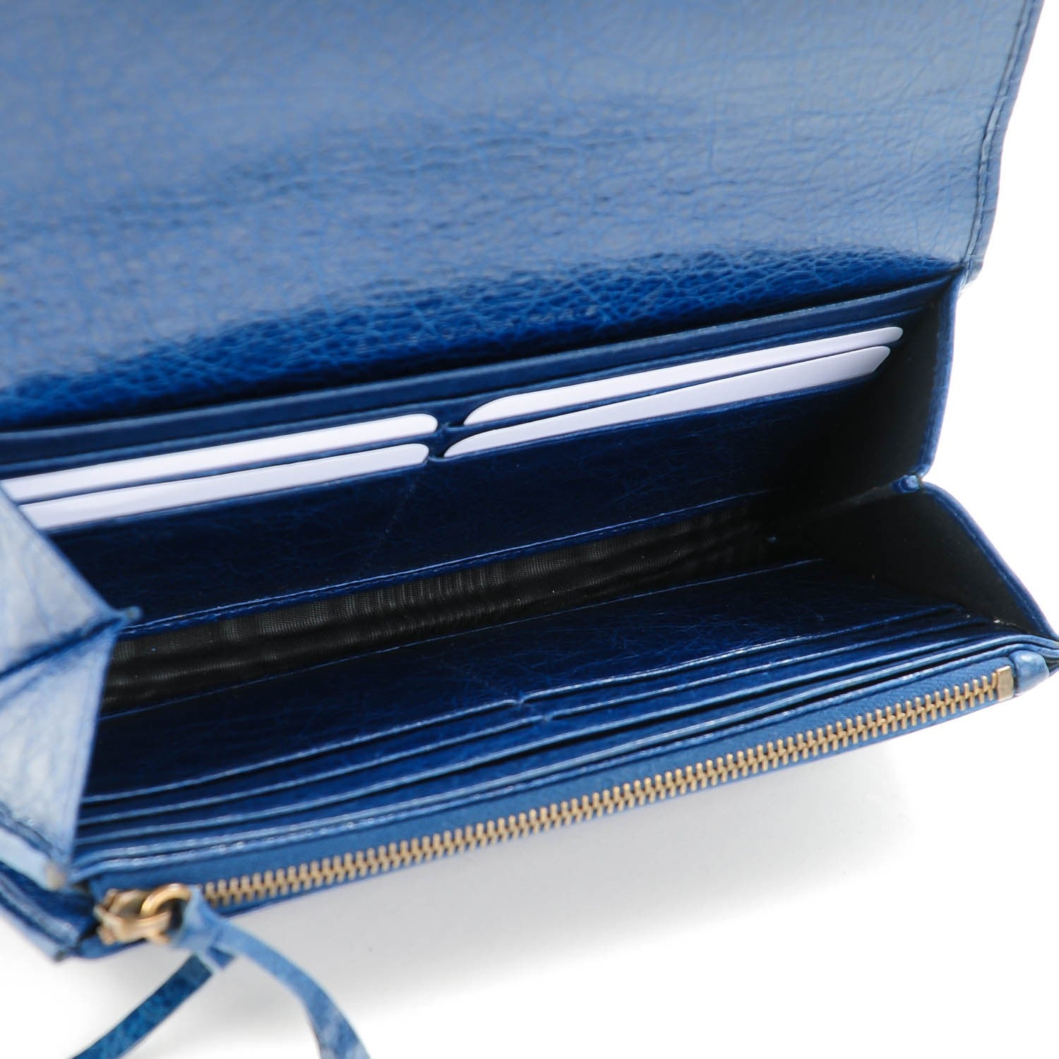 Balenciaga Agneau Classic Hardware Money Wallet Bleu Mineral 5 of 8