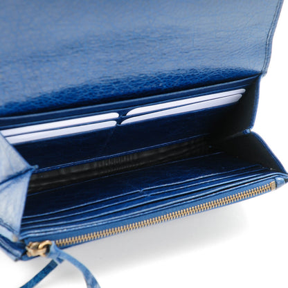 Balenciaga Agneau Classic Hardware Money Wallet Bleu Mineral 5 of 8