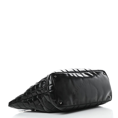 Chanel Vinyl Quilted Frozen Shopping Tote Black 4 of 15