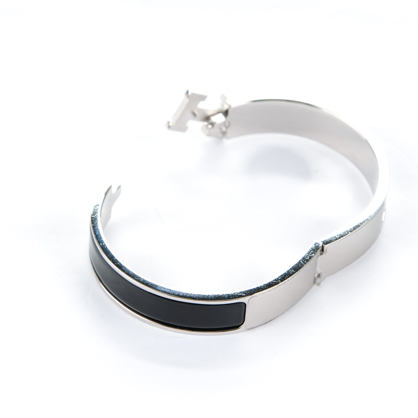 Enamel Narrow Clic Clac H Bracelet GM Black