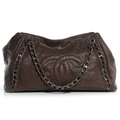 Chanel Leather Large Modern Chain Tote Brown 1 of 10