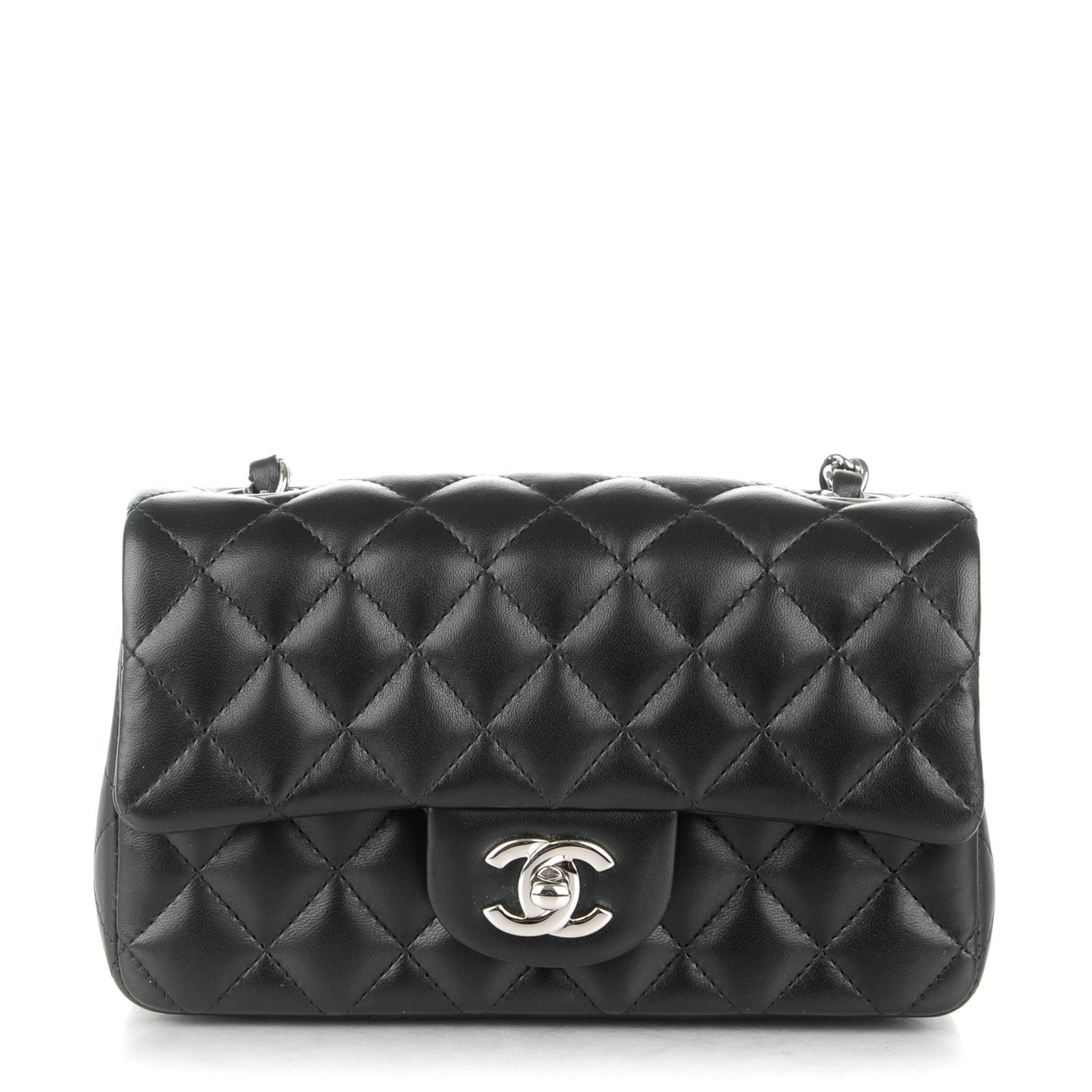 Chanel Lambskin Quilted Mini Rectangular Flap Black 1 of 8