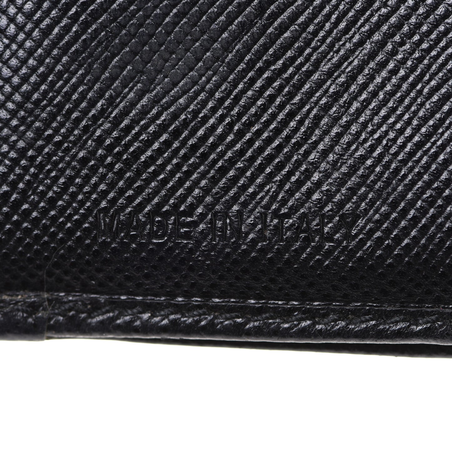 Saffiano Metal French Flap Compact Wallet Black