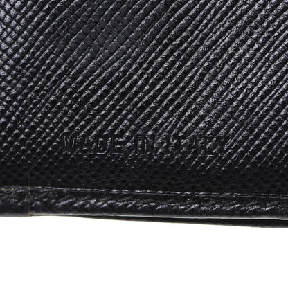 Prada Saffiano Metal French Flap Compact Wallet Black 7 of 7