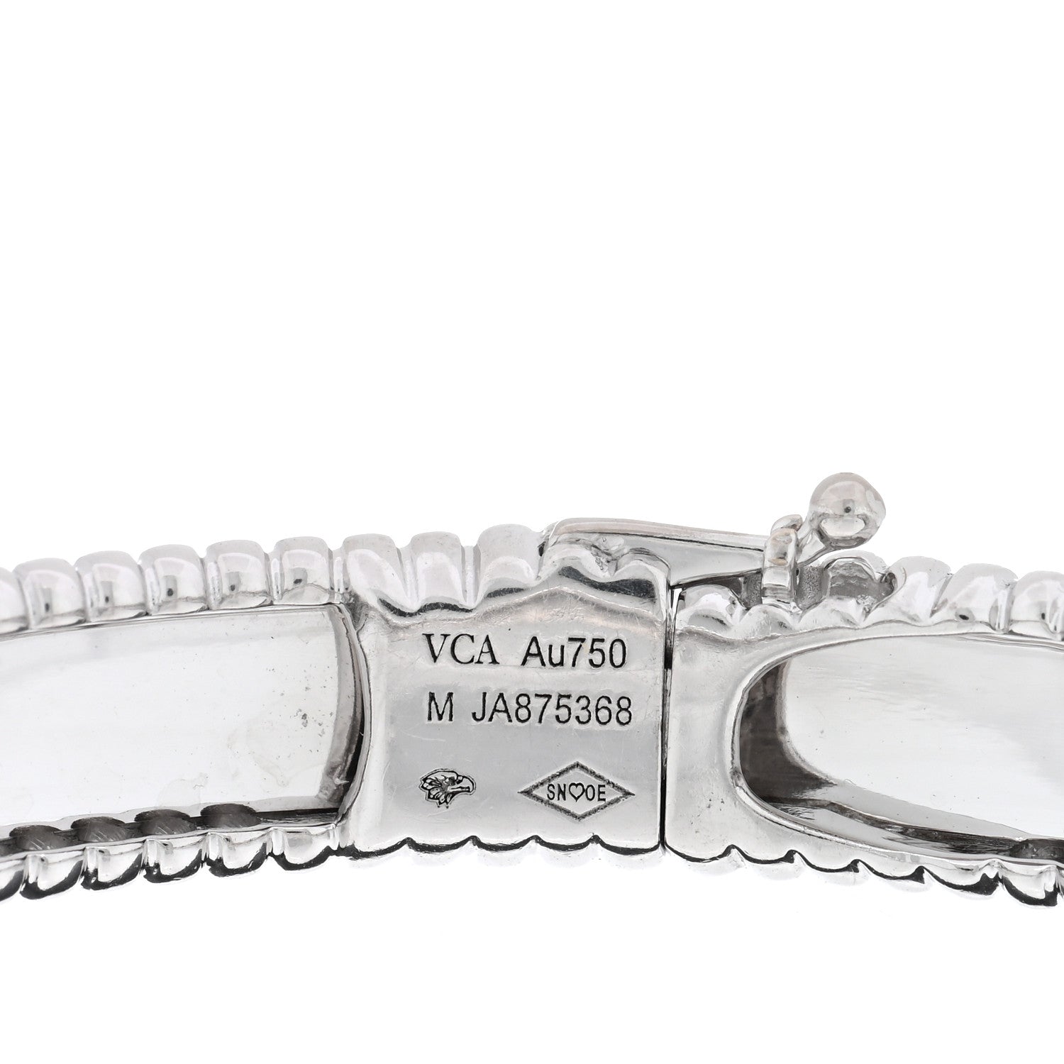 Van Cleef & Arpels 18K White Gold Perlee Signature Bangle Bracelet M 3 of 3