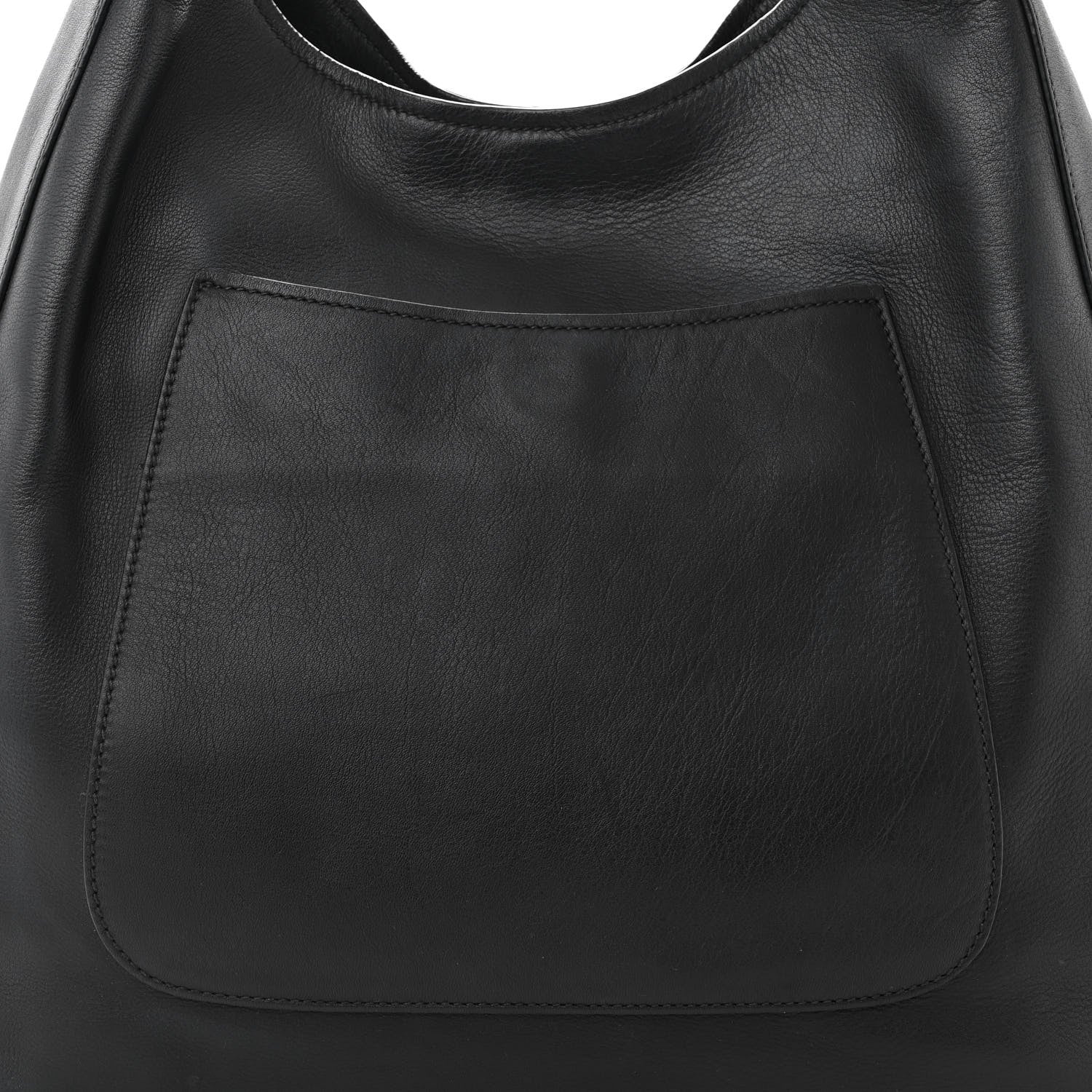 Prada Vitello Corsica Pocket Hobo Bag Black 8 of 13