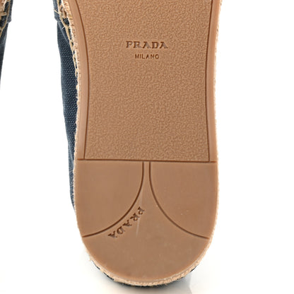 Prada Denim Logo Espadrilles 36.5 Blue 6 of 10