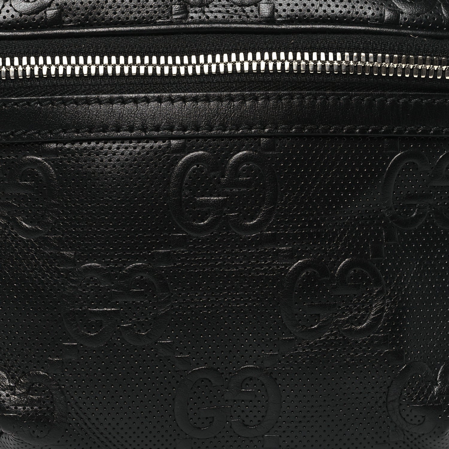 Gucci Calfskin GG Tennis Embossed Belt Bag Black 8 of 11