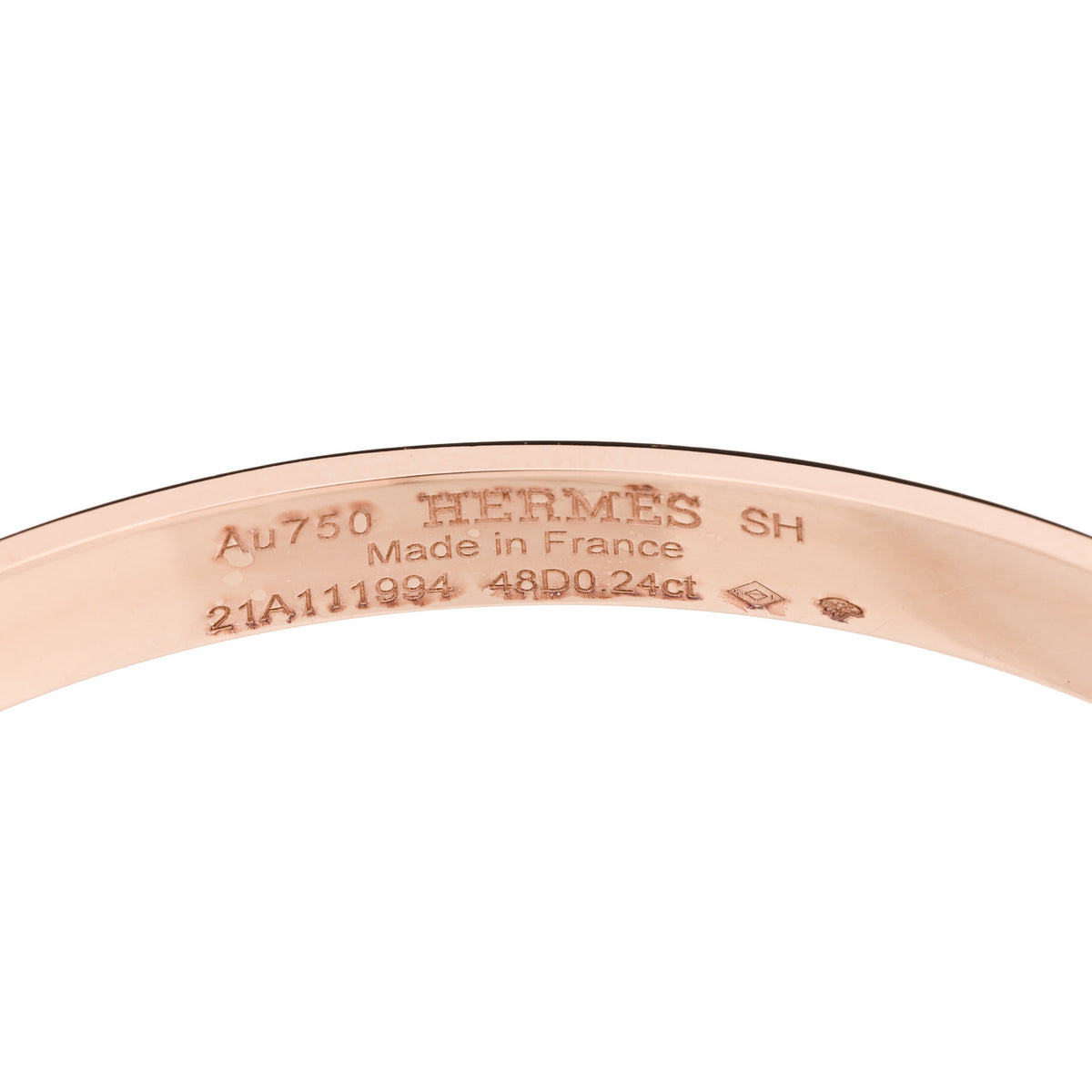 Hermes 18K Rose Gold Diamond PM Collier De Chien Bracelet SH 3 of 4