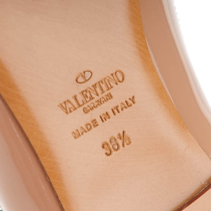 Valentino Garavani Patent Nappa Love Latch Ballerina Flats 38.5 Poudre 6 of 7
