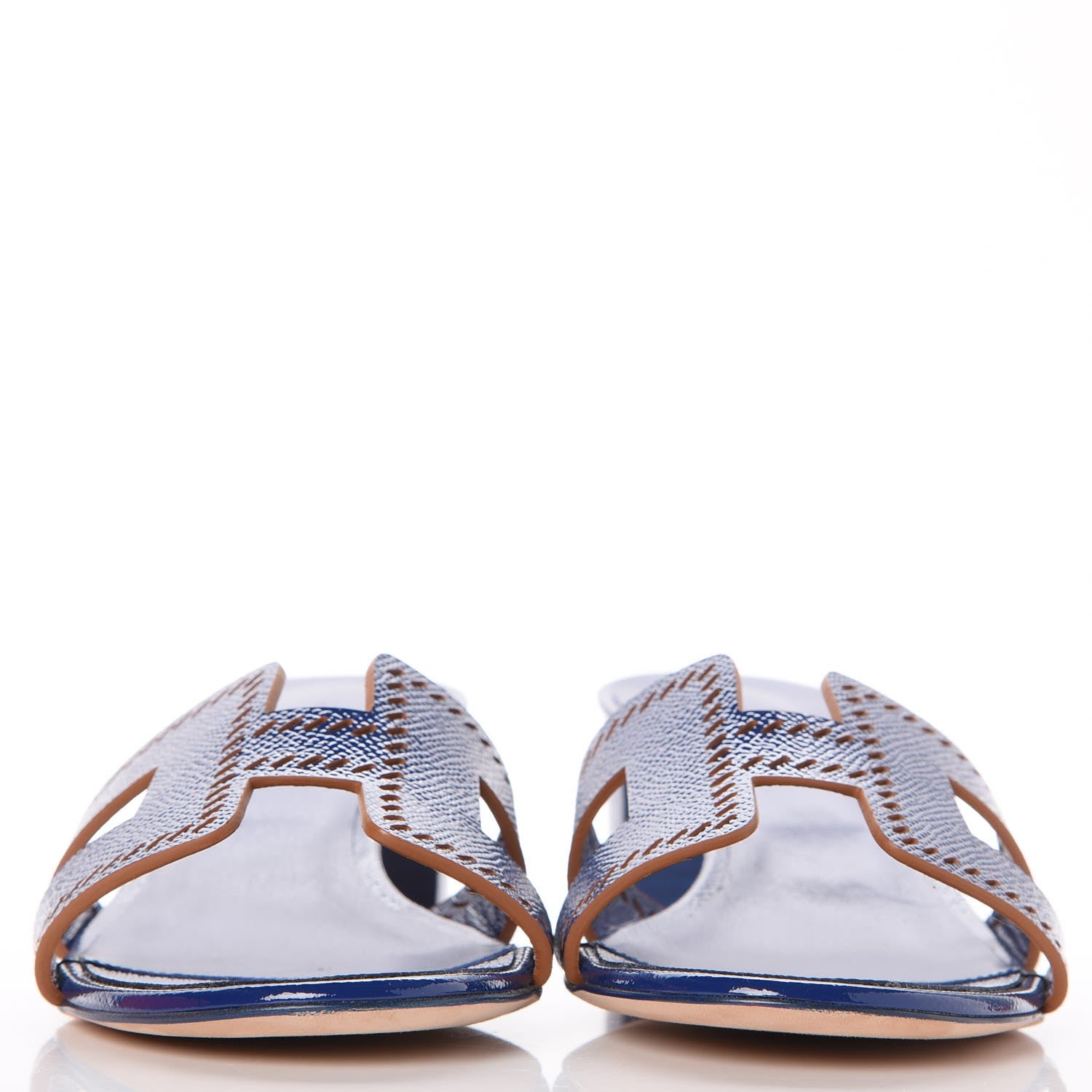 Hermes Patent Epsom Oasis Sandals 40 Bleu Saphir 2 of 8