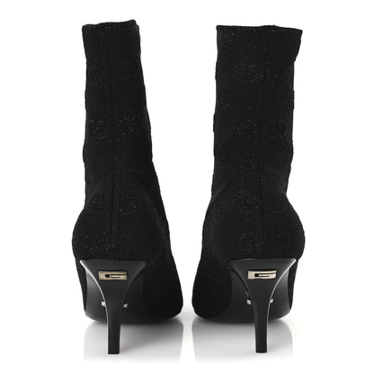 Gucci Technical Jersey Knit GG Monogram Square G 75mm Ankle Boots 38 Black Gray 6 of 11