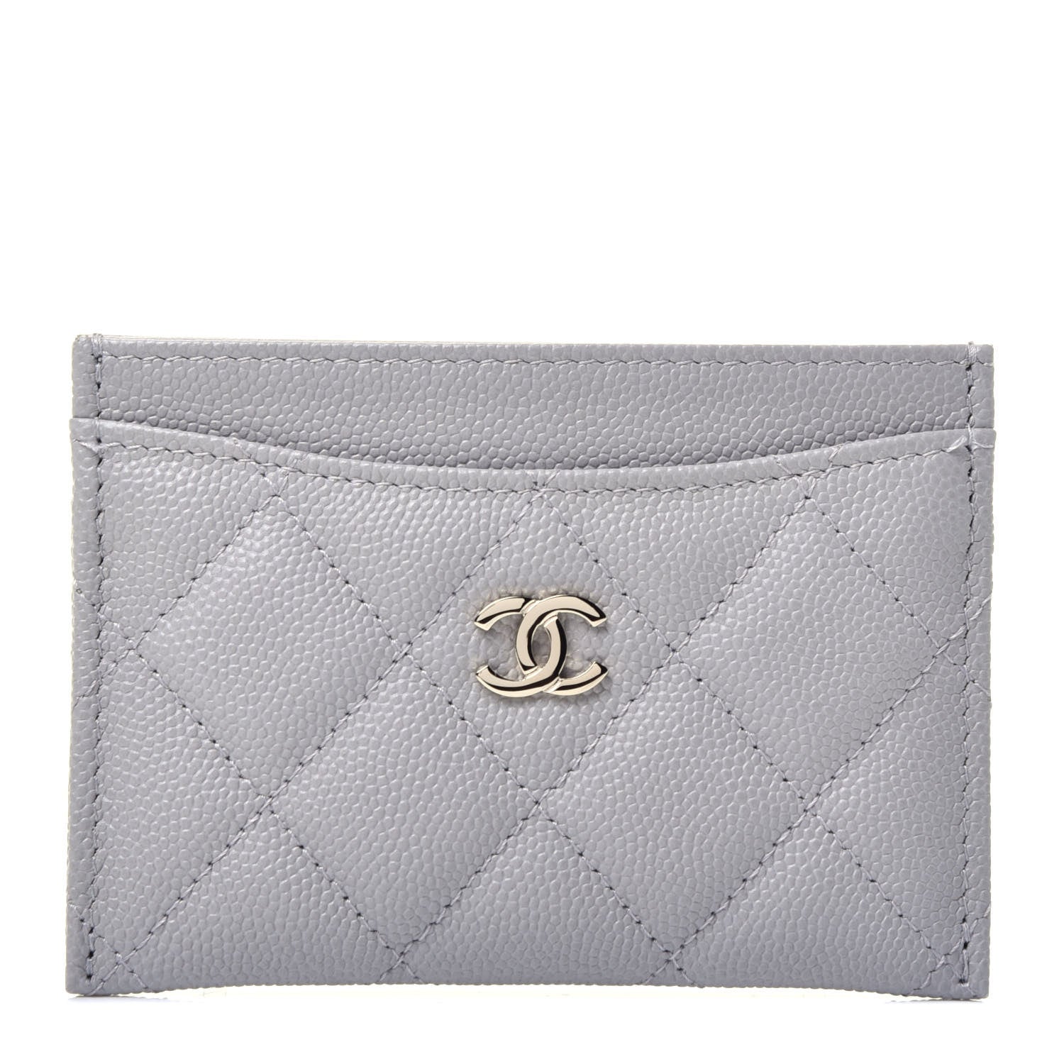Chanel Caviar Quilted Card Holder Grey 1 of 8