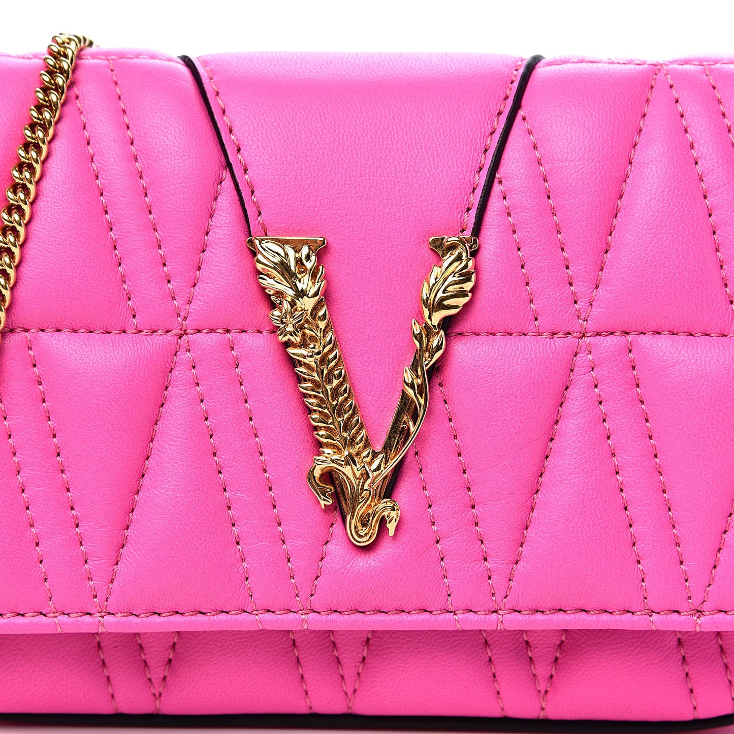Nappa Quilted Virtus Evening Bag Pink