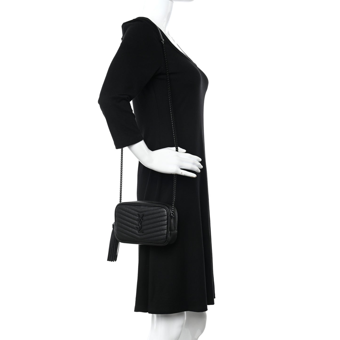 Grain De Poudre Matelasse Monochrome Monogram Mini Lou Camera Bag Black