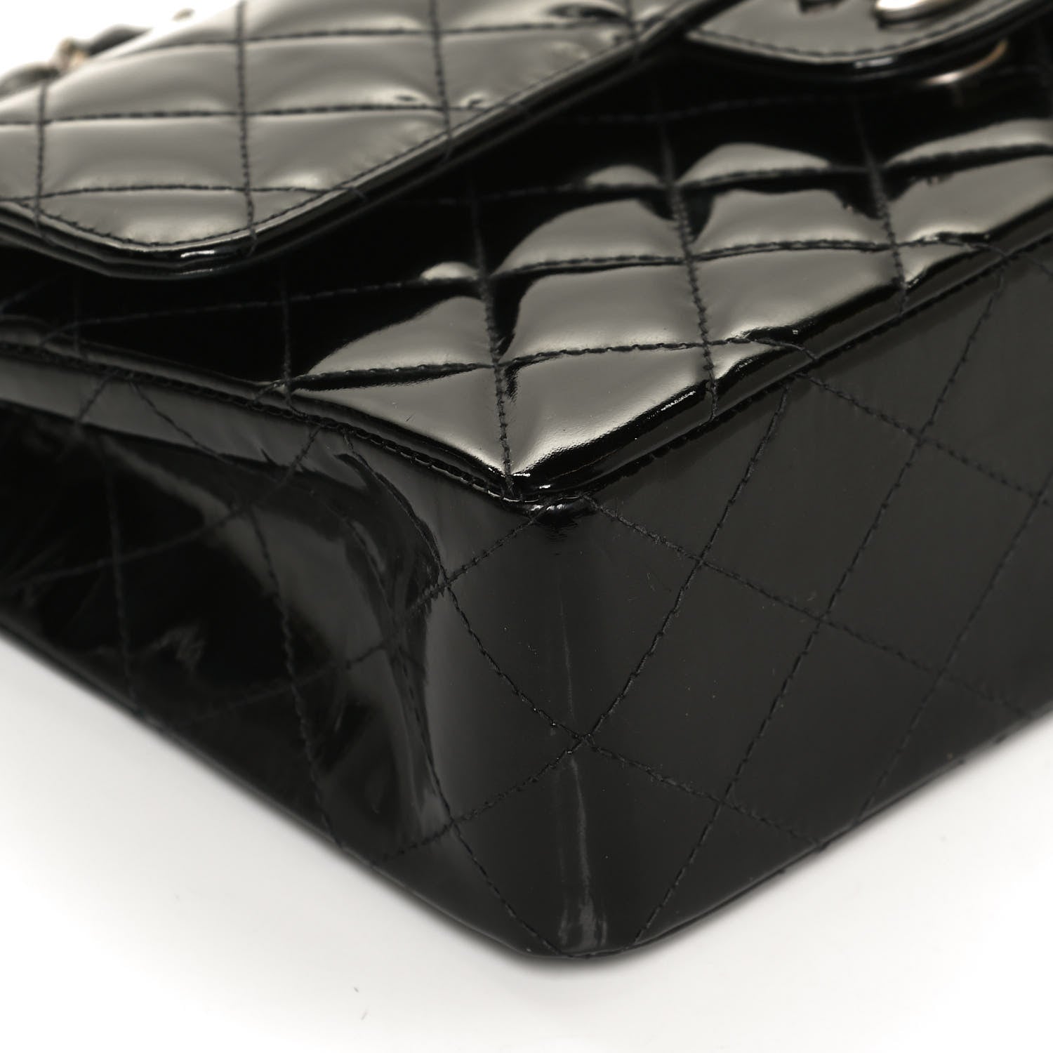 Chanel Patent Quilted Small Double Flap Black 13 of 13