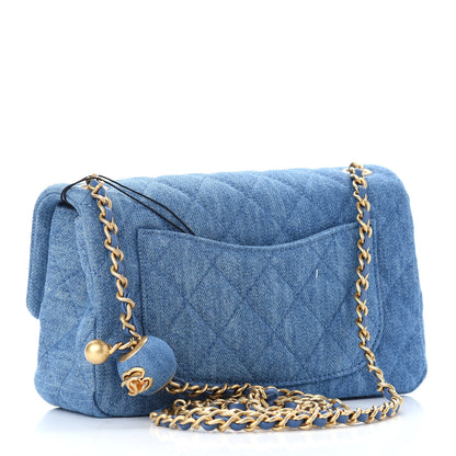 Chanel Denim Quilted Mini Pearl Crush Rectangular Flap Blue 3 of 9