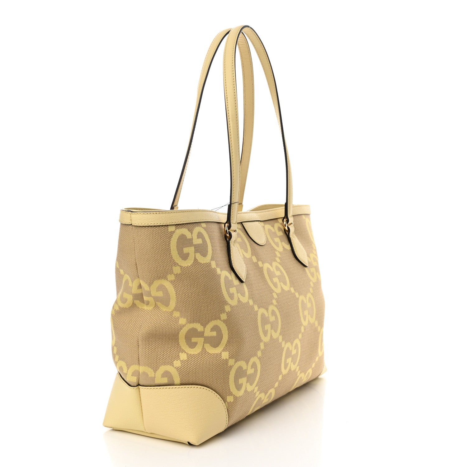 Gucci Monogram Jumbo GG Textured Dollar Calfskin Medium Ophidia Shopping Tote Beige Banana 3 of 10