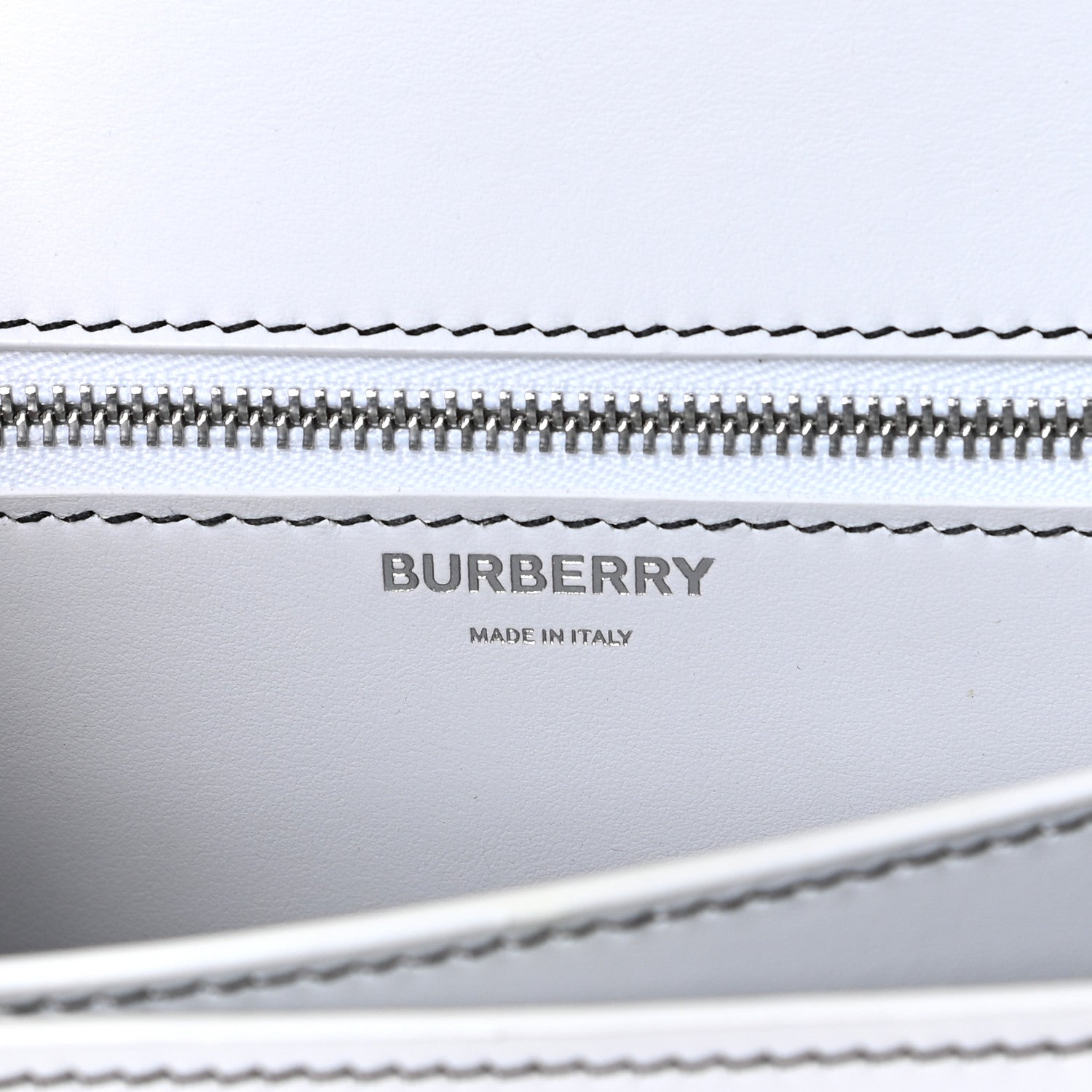 Burberry Calfskin Monogram Embossed Small TB Chain Bag Optic White 7 of 9