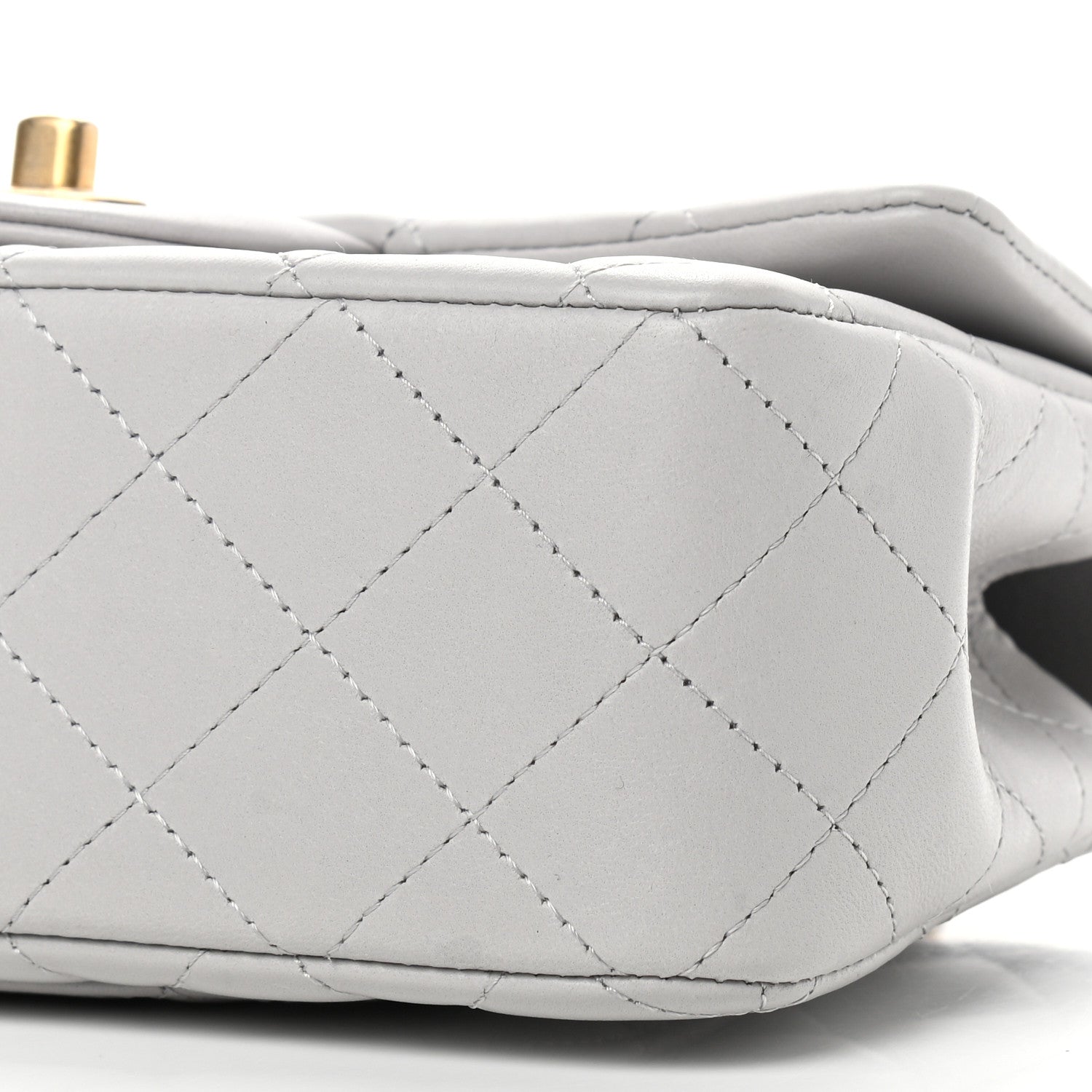 Chanel Lambskin Quilted Mini Top Handle Rectangular Flap Grey 9 of 11