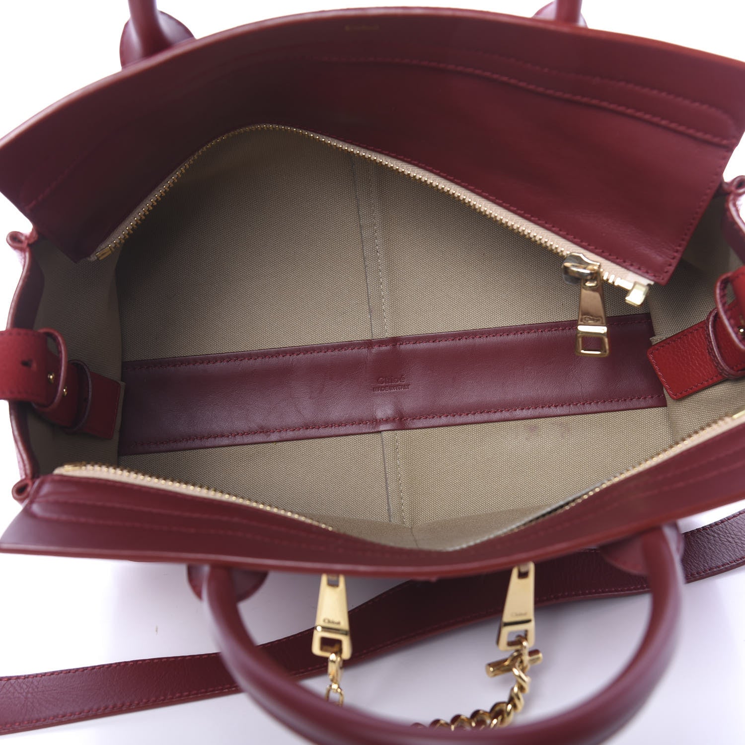Chloe Grained Calfskin Small Cate Satchel Red 5 of 12