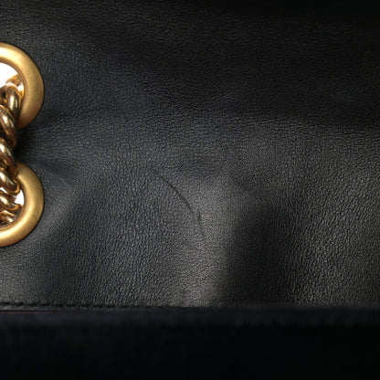 Gucci Velvet Matelasse Mini GG Marmont Shoulder Bag Black 10 of 11